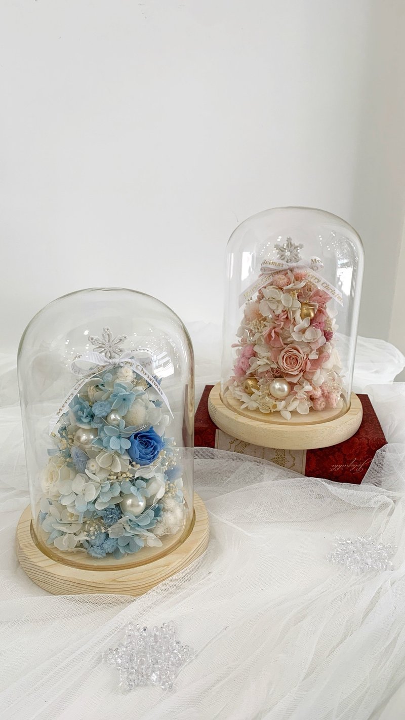 聖誕樹玻璃罩 乾燥花 永生花 聖誕節禮物 交換禮物 玻璃盅 - 乾燥花/永生花 - 植物．花 
