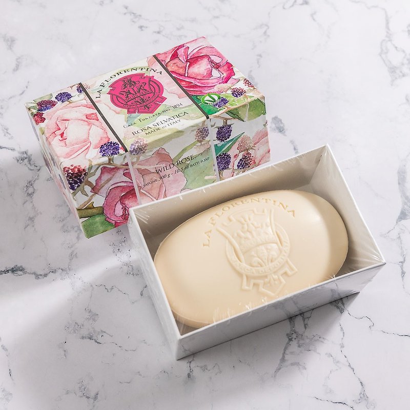 【Dianhua Coupon】Italian Handmade Scented Soap 300g-Wild Rose - สบู่ - วัสดุอื่นๆ สึชมพู