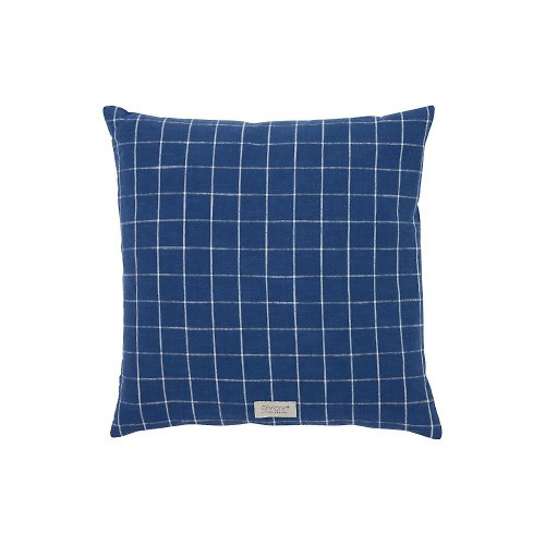 OYOY 丹麥質感家居 OYOY Kyoto 北歐格紋方型抱枕 / 寶藍