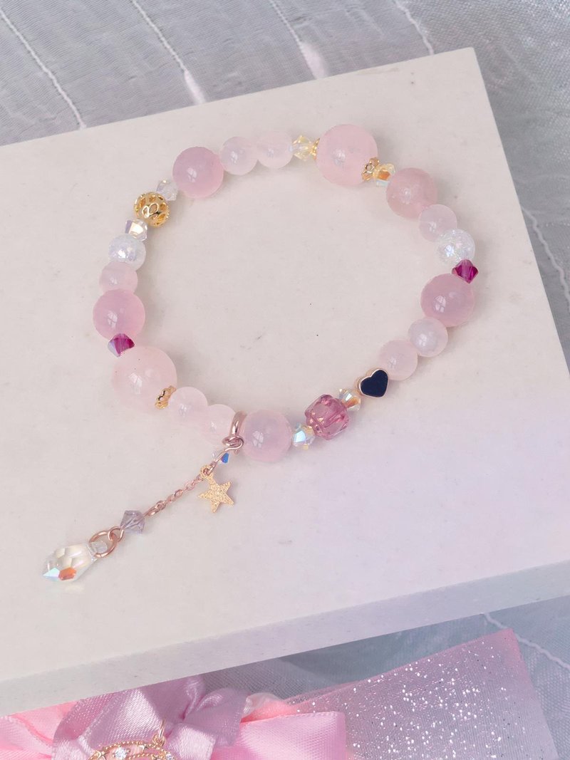 *Ship within 7 Days* Pamycarie Diary of Stone: Madagascar Rose Quartz(1) - Bracelets - Crystal Pink