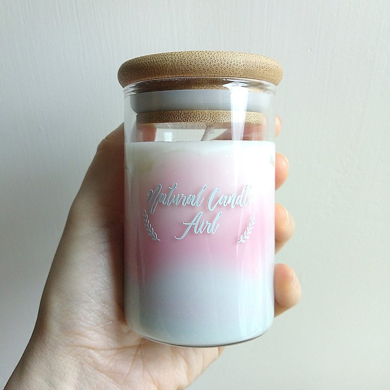 Happy Mountain Pink | Natural Soywax Candle | Rose Jasmine Strawberry | Gift - Candles & Candle Holders - Wax Pink