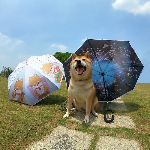 柴犬大學 SHIBA UNIVERSITY 柴犬大學 - 柴老大Shibaniki 雙面反向傘 自動折疊傘晴雨傘