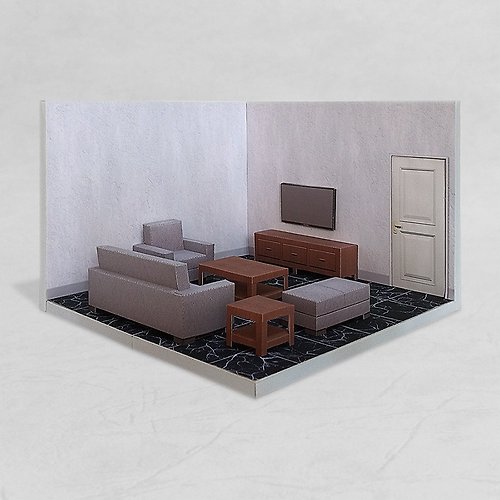 iFUNWOO 場景袖珍屋 - Living Room #001 - DIY 紙模型