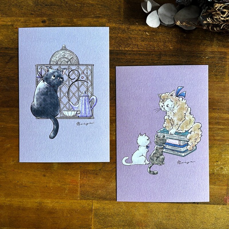 postcard_ポストカード【猫のキエルのエレベーター】【おはなし】 - 卡片/明信片 - 紙 白色