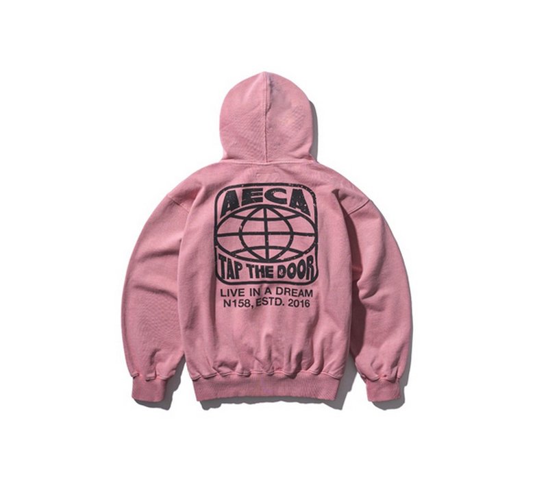 AECA World Wide Hoodie Sweat連帽外套 - 男夾克/外套 - 其他材質 粉紅色