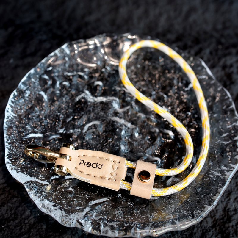 【Prockr】Mobile phone wrist strap-skin color leather (2)-color rope - Lanyards & Straps - Polyester Khaki