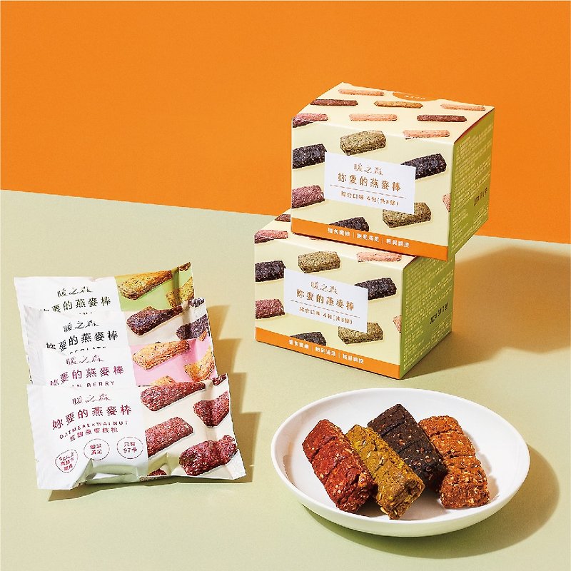 Nuanzhisen Oatmeal Bars You Want - Taste Box (One for each of the four flavors) - Oatmeal/Cereal - Fresh Ingredients 
