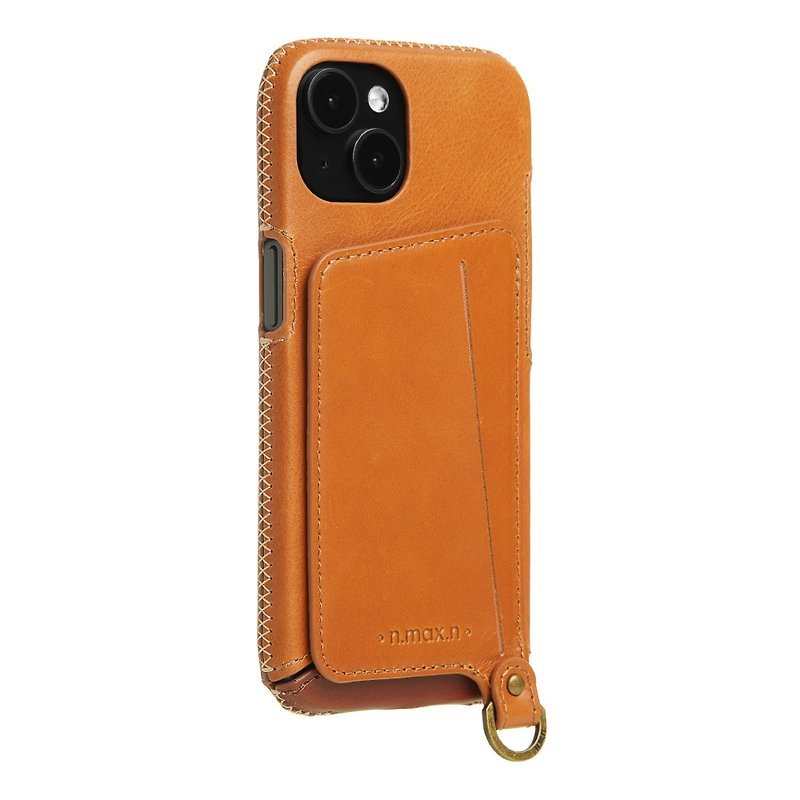 iPhone14 / 13 Fully Covered Series Leather Case / Stand function - Bronze Brown - เคส/ซองมือถือ - หนังแท้ 