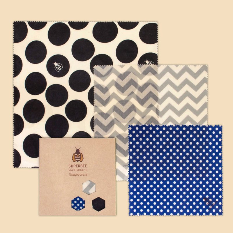 Superbee環保蜂蠟布 大中小三件組 (極簡時尚款式) - 其他 - 蠟 