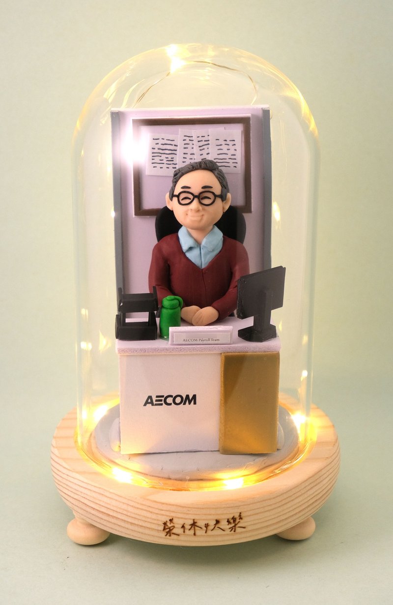 退職記念のプチギフト。名前のカスタマイズが可能。写真から人物の形をカスタマイズできます（様々な職業の形に対応）。 - 置物 - 粘土 