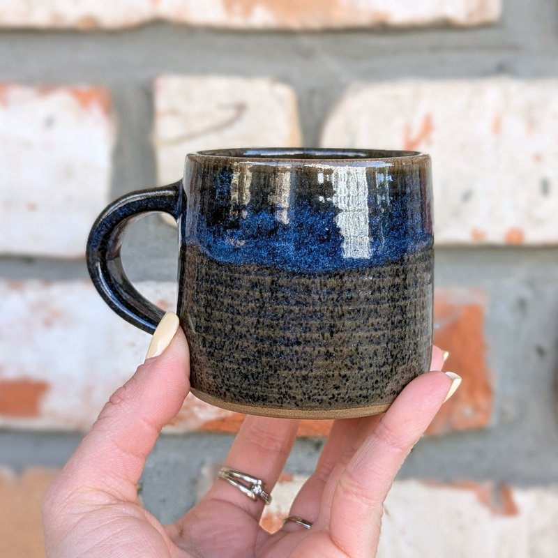 Small coffee cup 170ml/150ml Ukraine Pottery mug handmade - 其他杯子 - 黏土 藍色