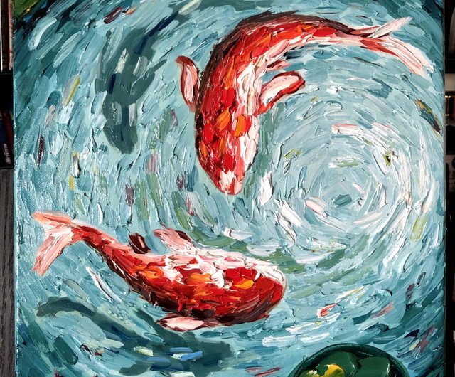 Koi fish original painting