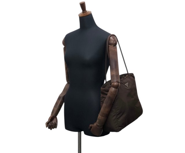 日本直送 名牌中古包 】PRADA プラダ トートバッグ ブラウン