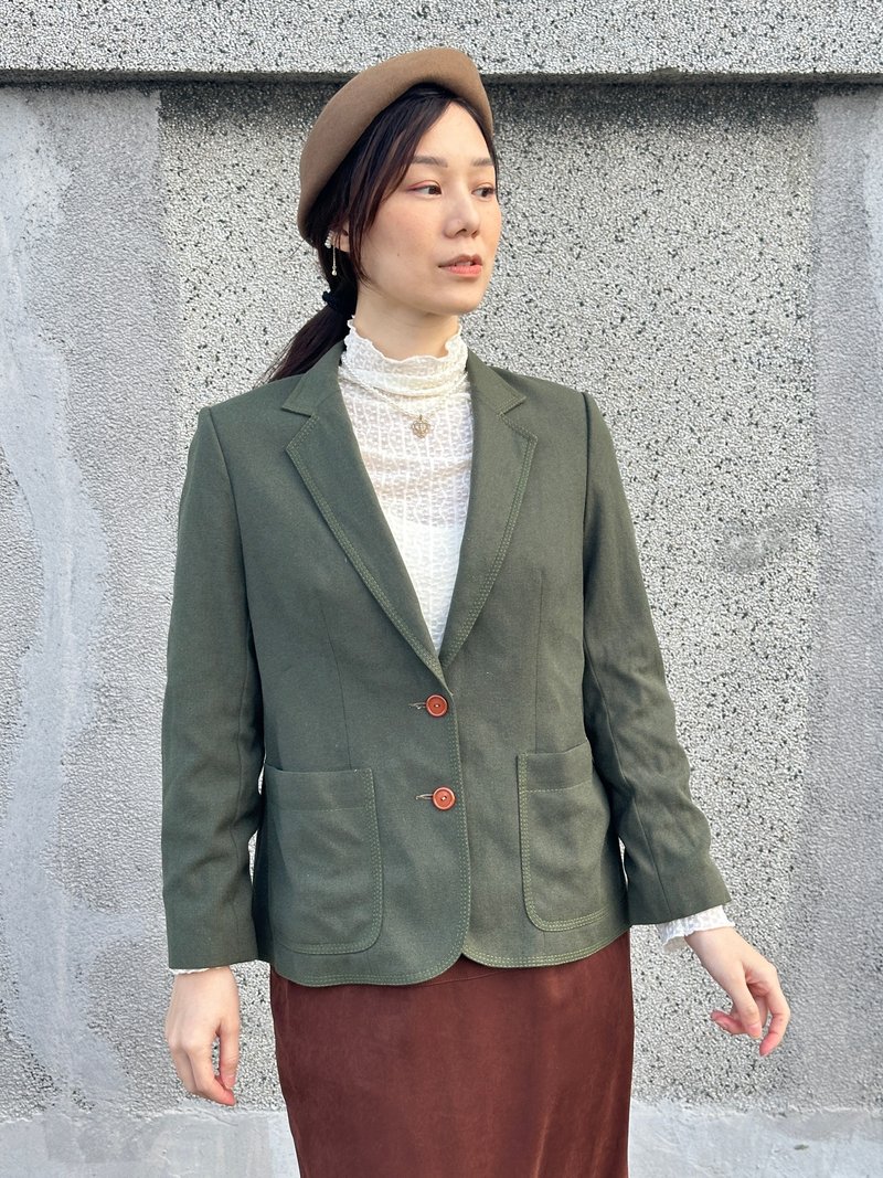 Dark green vintage Western style clothing - Women's Casual & Functional Jackets - Other Materials Green