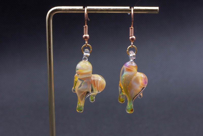 Heart Earrings (Dream Yellow) - Earrings & Clip-ons - Glass Yellow