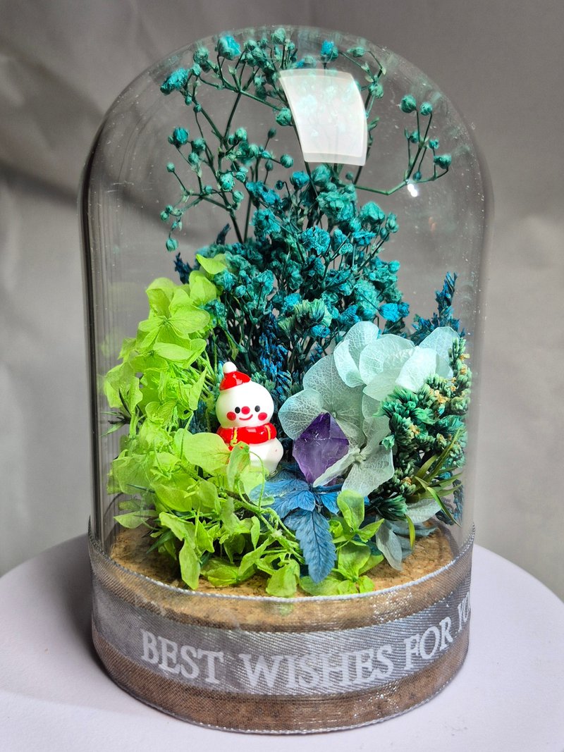 • Snow Bud Forest Dome • Amethyst x Floral Glass Dome - ของวางตกแต่ง - คริสตัล หลากหลายสี