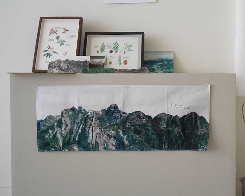 Taiwan alpine hanging cloth - holy edge line - โปสเตอร์ - ผ้าฝ้าย/ผ้าลินิน สีเขียว