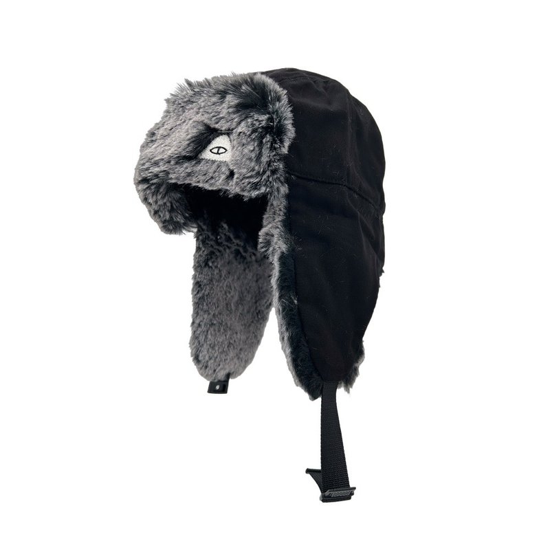 Japan Limited POLER MILITARY FUR VISOR CAP Military Plush Ear Flying Cap/Black - Hats & Caps - Other Materials Black