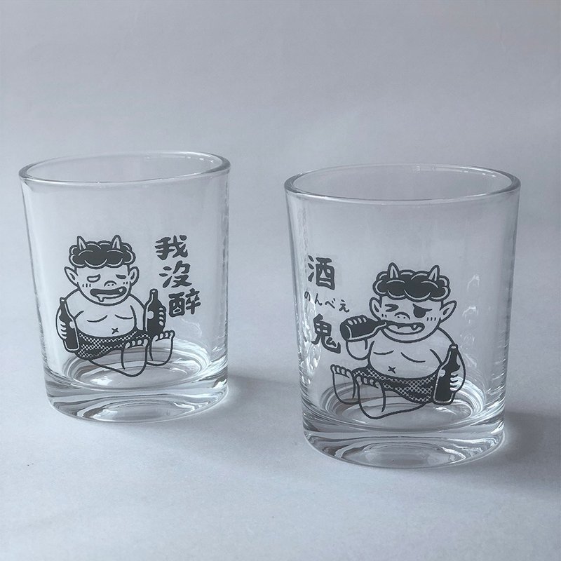 富貴酒鬼組合杯 / 手工絹印 - 酒杯/酒器 - 玻璃 