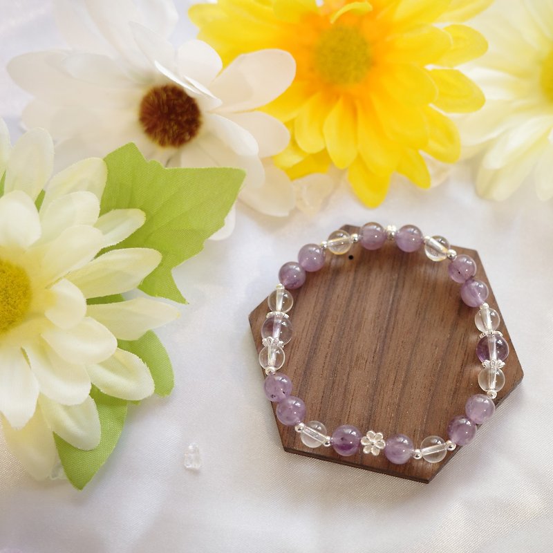[Wisteria Flower] Crystal Bracelet Design Lucky Confidence, Amethyst, Amethyst, Titanium Crystal Jewelry Customized - Bracelets - Crystal Purple