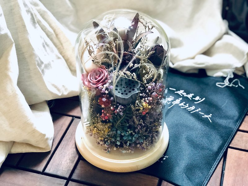 [25cm dry flower glass cover] love nothing - Dried Flowers & Bouquets - Plants & Flowers Multicolor