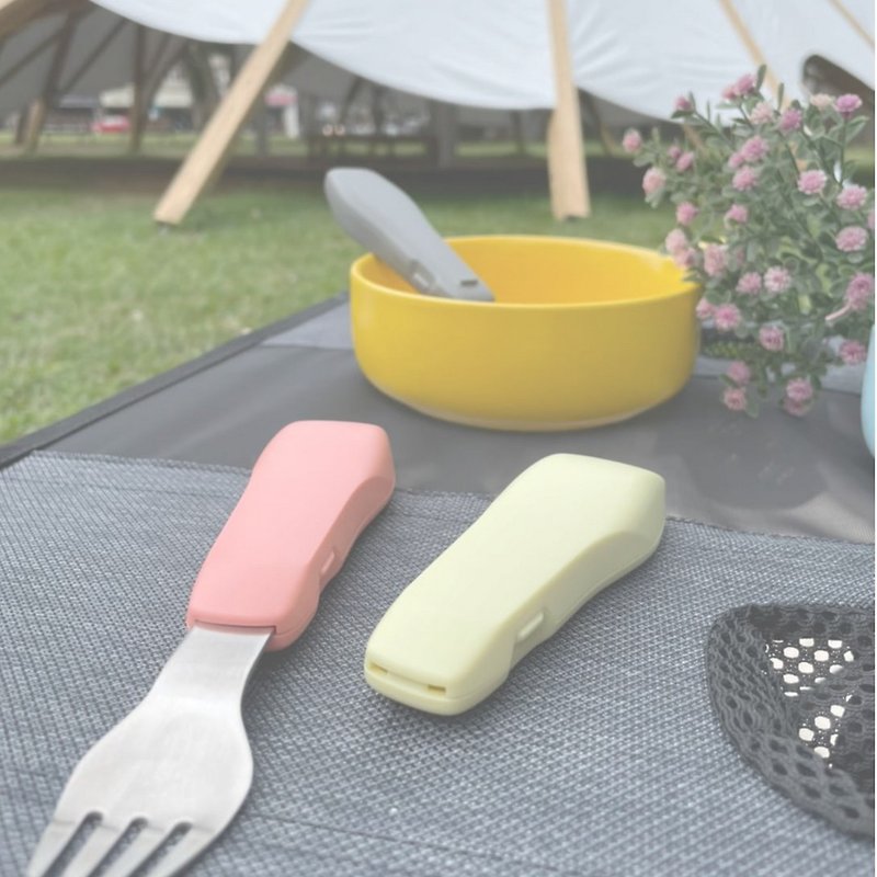 Pinchy Instant Action Cutlery Set Eco-Friendly Folding Cutlery Camping Cutlery - ช้อนส้อม - สแตนเลส 