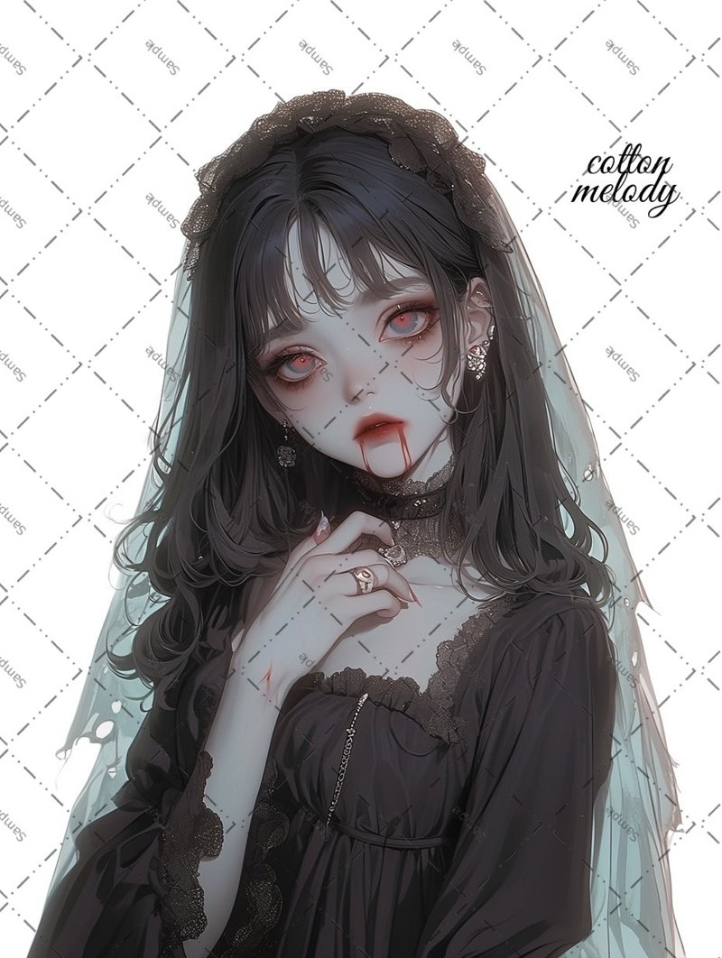 original sticker no.1652 人物ステッカー オリジナルステッカー 人物ステッカー 女の子ステッカー オリジナル人物ステッカー - 貼紙 - 紙 