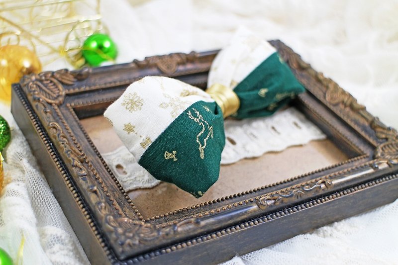燦爛雪樹 - 髮夾 自動夾 彈簧夾 - 聖誕 特別款－母親節禮物 - 髮夾/髮飾 - 棉．麻 綠色