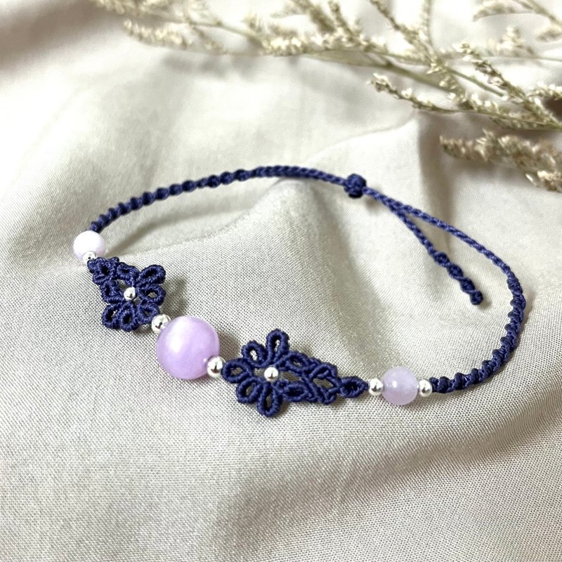 花漾編織手鍊/紫鋰輝 - 手鍊/手環 - 水晶 紫色