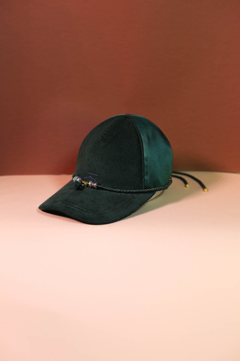 Green customise moroccan cap and choker - Moroqshade - 帽子 - 絲．絹 綠色