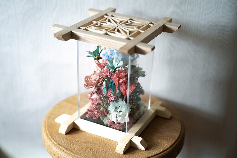 [Japanese Style] Japanese Garden Japanese Flower Cup Preserved Flower Design Flower Gift Valentine’s Day Gift - ช่อดอกไม้แห้ง - พืช/ดอกไม้ 