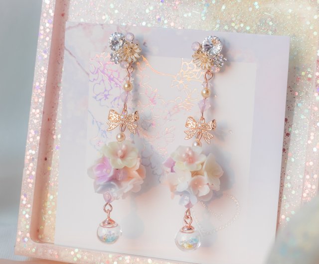 シルバー×バイオレット ベリーベリーダンス ハンドメイドイヤリング