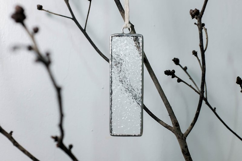 風景 | 銀霞花玻璃書繩掛飾 - 書籤 - 玻璃 透明