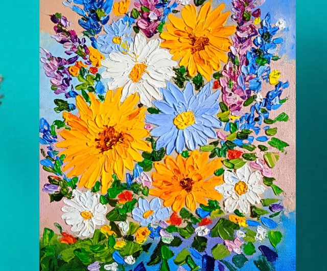 絵画 油絵　Ｆ8   庭の花 油絵 油彩 油彩画 絵 絵画 【桜と菜の花畑】 | HIROSHI1990