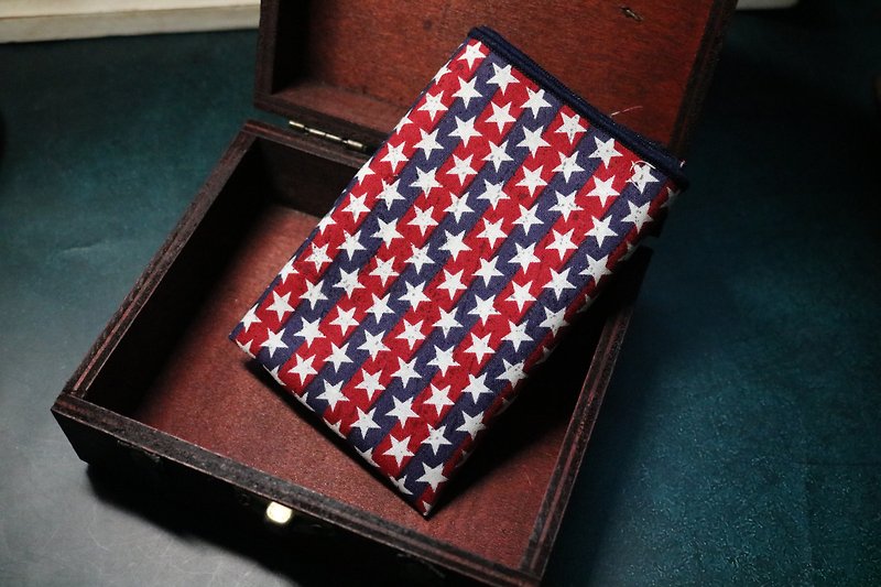 Star retro printing pocket towel American classic suit chest towel - Handkerchiefs & Pocket Squares - Cotton & Hemp Multicolor