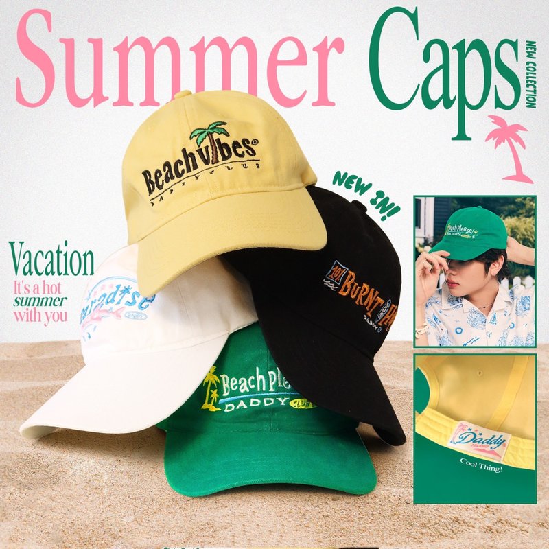 DADDY | Summer Caps หมวกแก๊ป ปักลาย style Summer มี 4 สี สุดน่ารัก - หมวก - วัสดุอื่นๆ 