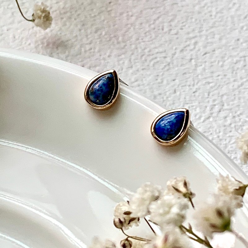 Qingkongyu Gemstone Earrings. Lapis Lazuli. Natural Gemstone. Handmade - ต่างหู - เครื่องประดับพลอย สีน้ำเงิน