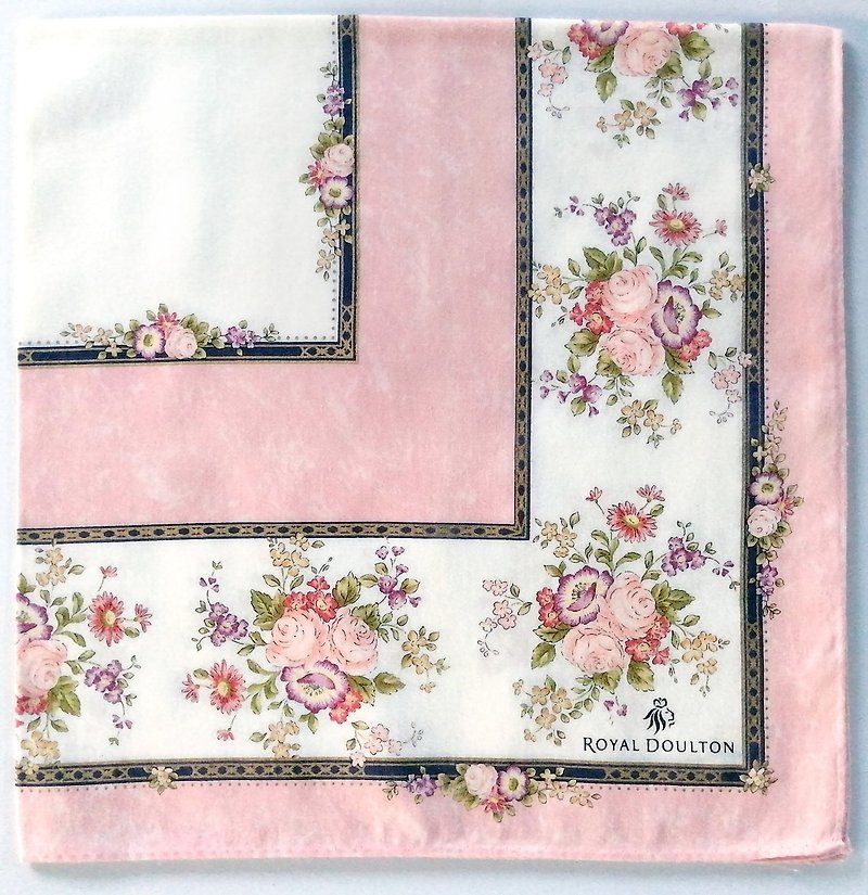 Royal Doulton Vintage Handkerchief Floral Pink 20.5 x 20.5 inches - 手帕 - 棉．麻 粉紅色