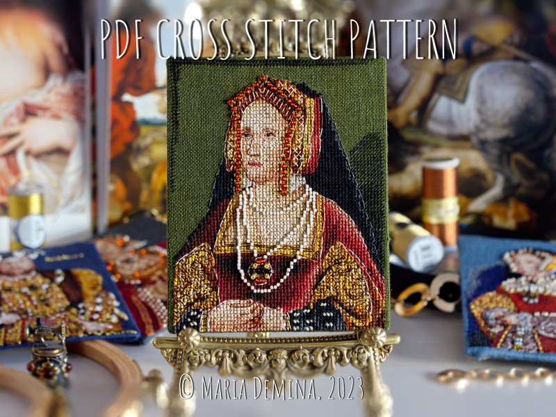 Catherine of Aragon - Unknown artist - PDF cross stitch pattern 十字绣 - 手工藝教學/工具書 - 其他材質 