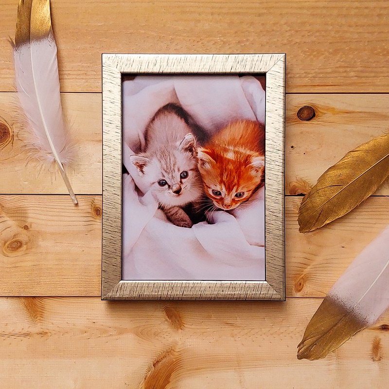 =Vol. Discount=5x7 Warm Silver Picture Frame, Tabletop - กรอบรูป - ไม้ สีทอง