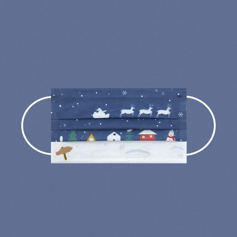 【季節限定】聖誕平安夜 平面成人醫療口罩 (10片/精裝袋) - 口罩/口罩收納套 - 其他材質 多色