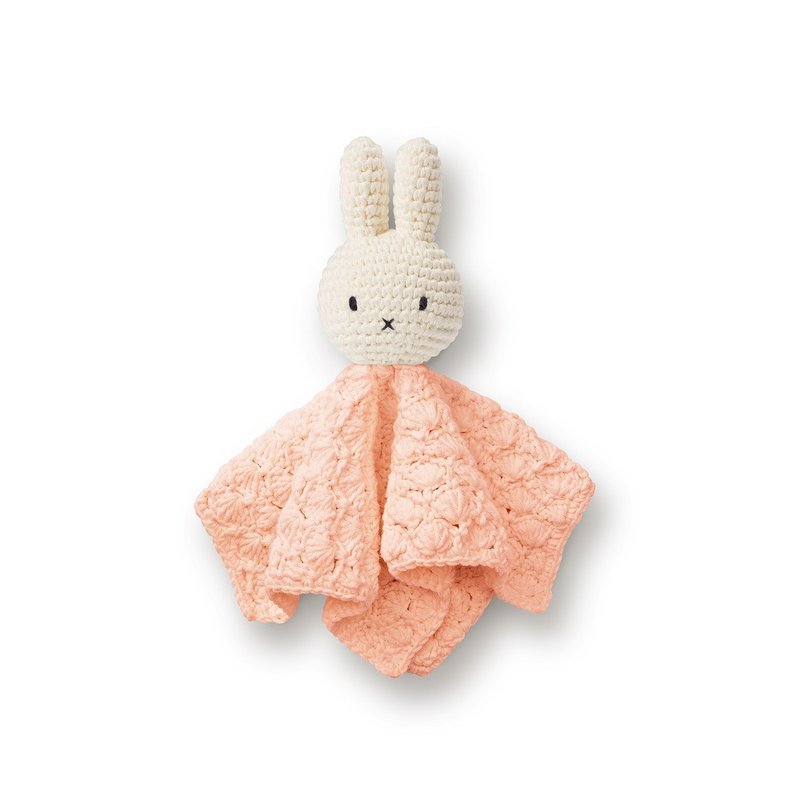 Just Dutch | Miffy handmade wipe (baby blanky), vintage pastel pink - ตุ๊กตา - ผ้าฝ้าย/ผ้าลินิน สึชมพู