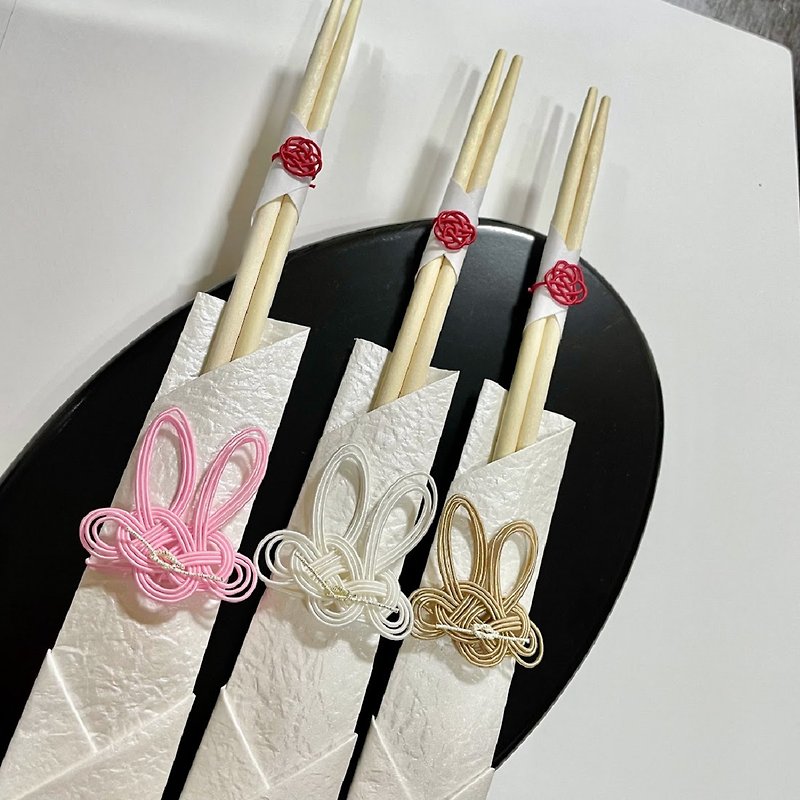 [Japanese Tradition]*Rabbit Motif Celebration Chopsticks 3*Set For Adults For Children - Chopsticks - Paper Pink