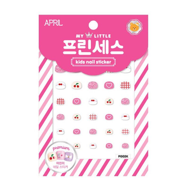 【April】 Kids Safe Fashion Nail Stickers (Love Cherry) - ยาทาเล็บ - วัสดุอื่นๆ 