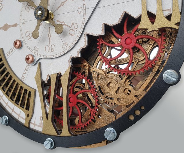 Automaton Motion Gears Wall Clock 1789 Hermitage Kinetic Art