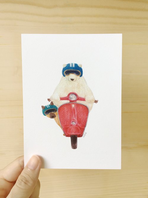 年年 Nien Huang Illustration go go go 明信片