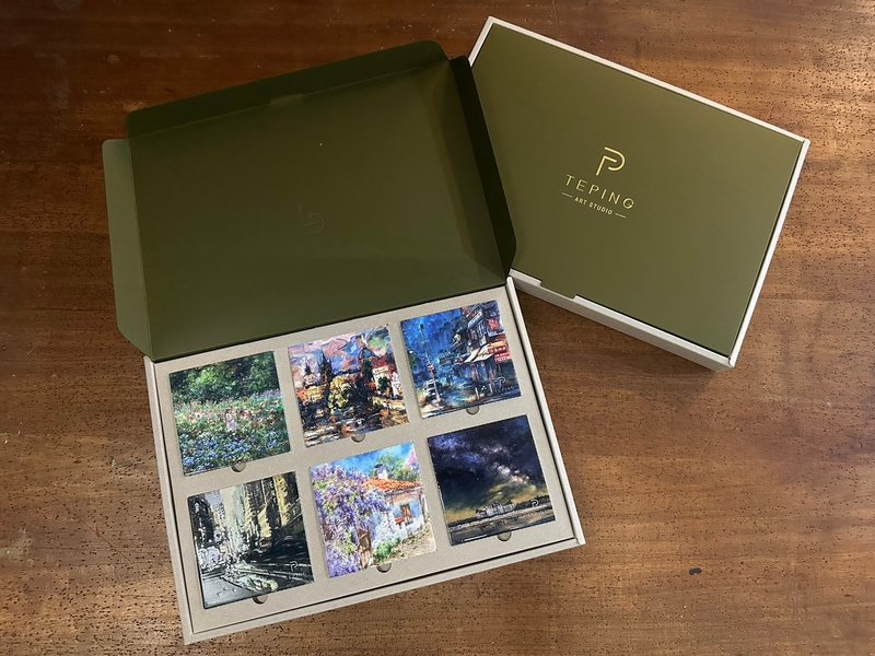 | 林德平藝術家 | 藝術杯墊禮盒 - 杯墊 - 陶 