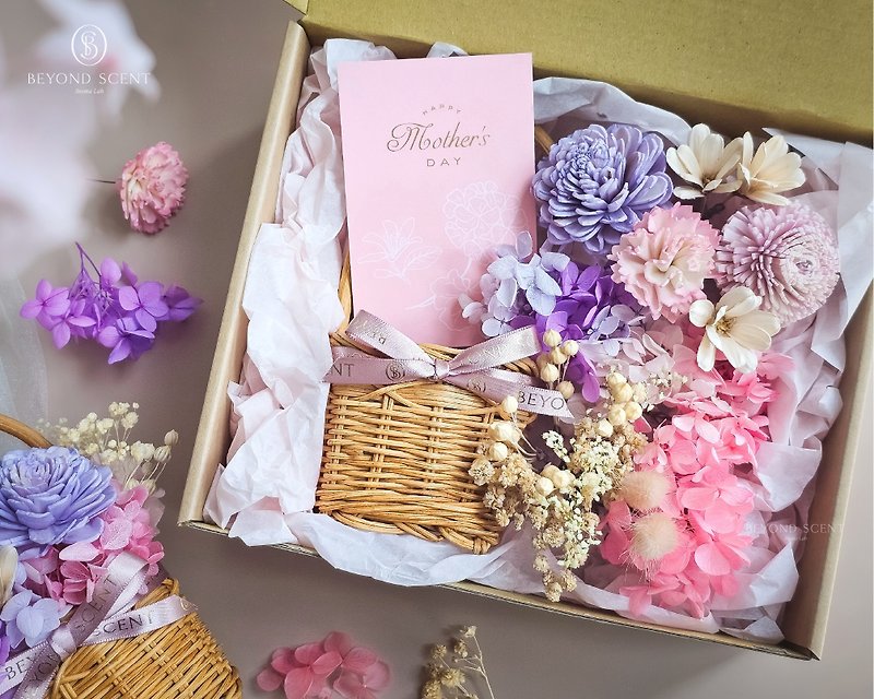Fragrant flower woven basket material package - Plants & Floral Arrangement - Plants & Flowers Pink