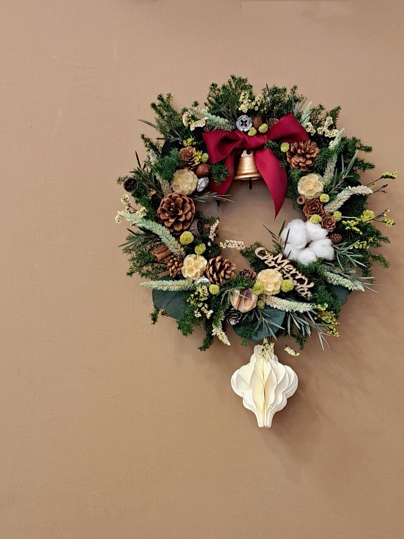 永生雪松清新款聖誕花圈 - 乾燥花/永生花 - 植物．花 