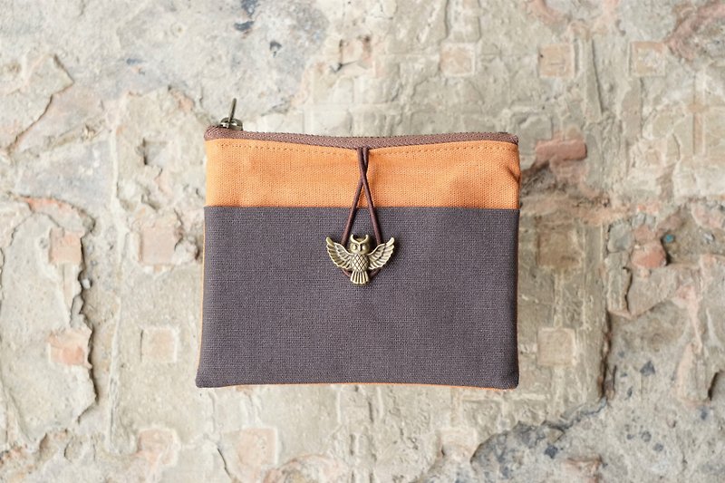 Xmas gift for bf – wallet canvas - fs - กระเป๋าสตางค์ - ผ้าฝ้าย/ผ้าลินิน สีเทา